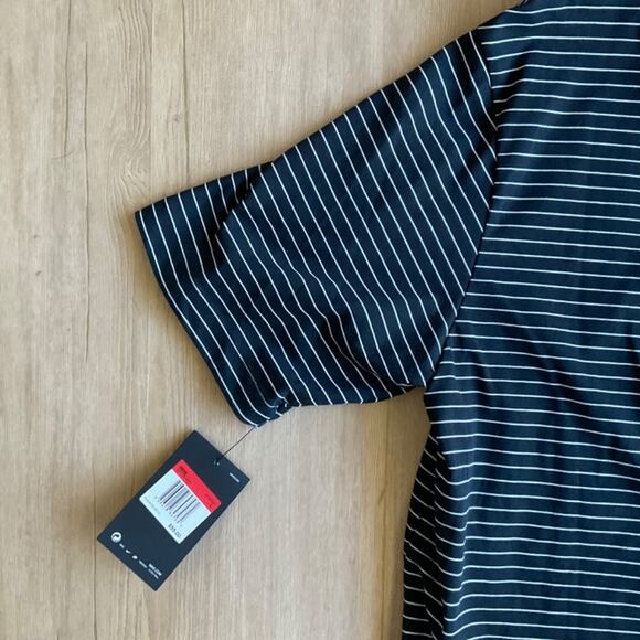 New Mens Nike Black polo striped shirt preppy skater casual business casual sz L - Picture 9 of 15